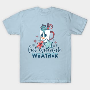 Hot Chocolate Weather Retro Winter Snowman Christmas T-Shirt
